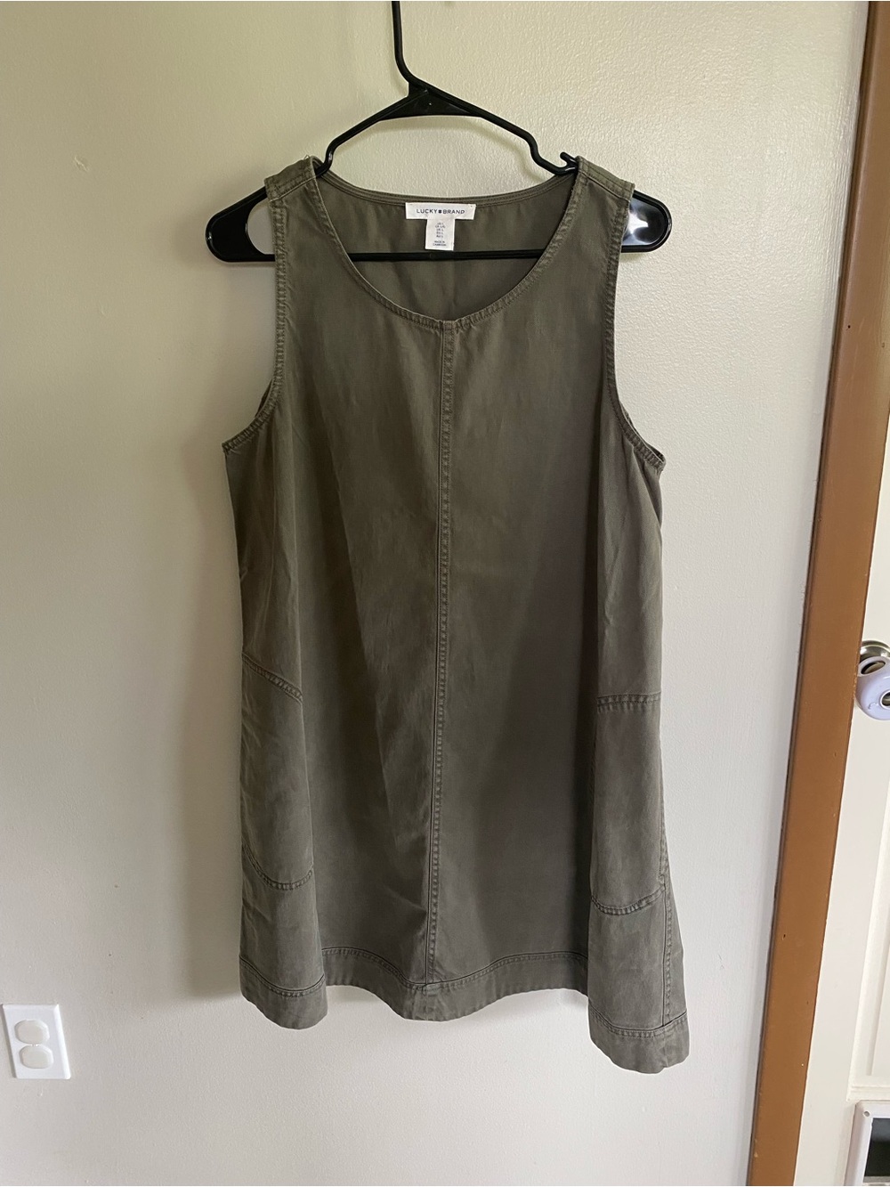 Lucky Brand Olive Green Sleeveless Shift Tunic